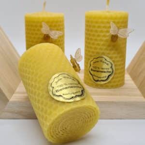 Handgedrehte Kerze aus echtem Bienenwachs