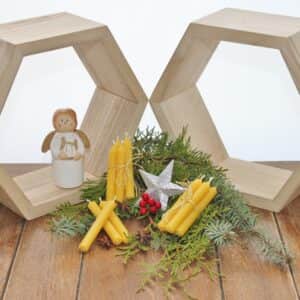 Handgefertigte Bienenwachskerze, Weihnachtskerzen 5er Set, Weihnachten