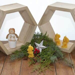 Handgefertigte Bienenwachskerze, Weihnachtsmann II, Weihnachten