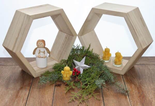 Teelicht Engel , handgemacht aus 100% Bienenwachs, Weihnachten