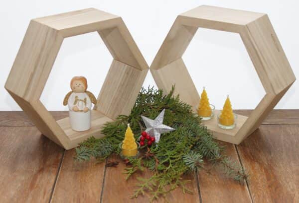 Teelicht Tanne , handgemacht aus 100% Bienenwachs, Weihnachten