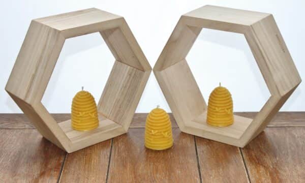 Handgefertigte Bienenwachskerze, Bienenkorb – Bild 4