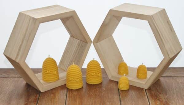 Handgefertigte Bienenwachskerze, Bienenkorb